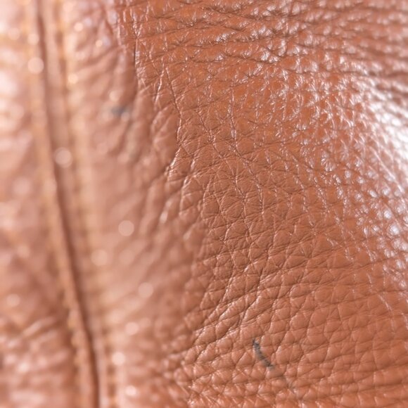 Michael Kors Brown Pebbled Leather Tote with Gold MK Charm - Picture 7 of 16